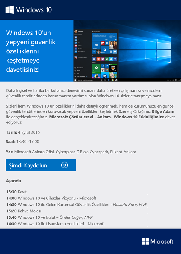 Windows 10 Ankara Etkinliği